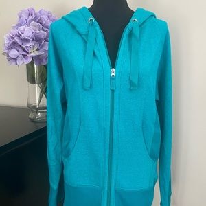 Women’s Maurices Teal Hooded Zip Up Sweatshirt